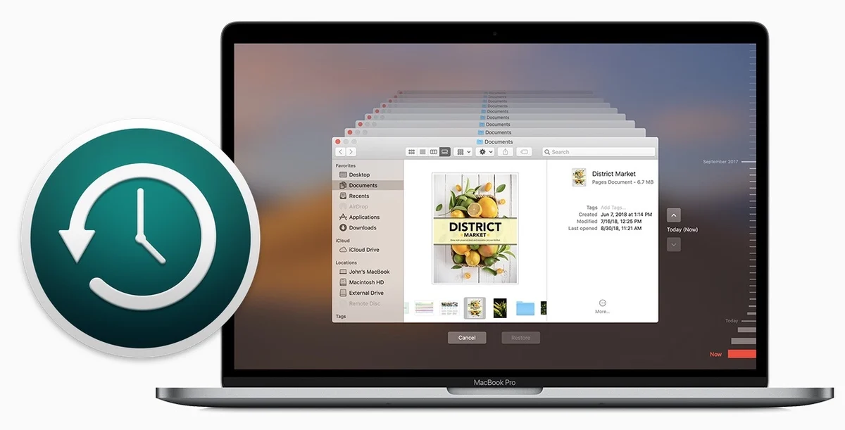 صورة لبرنامج Time Machine في macOS